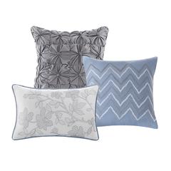 6 Piece Printed Quilt Set with Throw Pillows