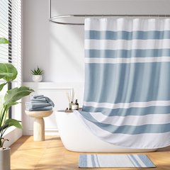 Spa Waffle Shower Curtain with 3M Treatment, Blue color