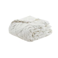 3 Piece Tufted Cotton Chenille Damask Duvet Cover Set