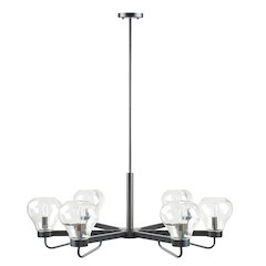 6-Light Chandelier with Bowl Shaped Glass Shades