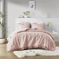 Diamond Quilted Ruffle Edge Comforter Set