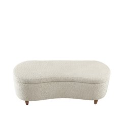 Bailey Boucle Flip Top Storage Bench in Cream Color
