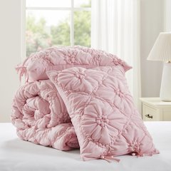 Lily 3PCS Comforter Set, Pink color