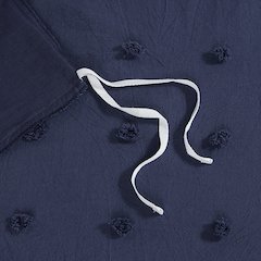 Cotton Jacquard Duvet Cover Set with Euro Shams and Throw Pillows