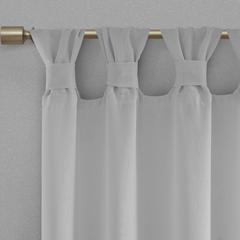 Floral Embellished Cuff Tab Top Solid Curtain Panel