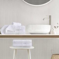 500GSM Plush Towel Set, White color