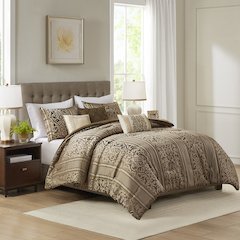 6 Piece Jacquard Comforter Set with Throw Pillows