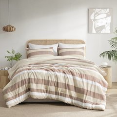 Blais Stripe Textured Print Comforter Set