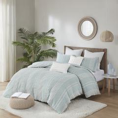 Kara Aqua Cotton Jacquard Comforter Mini Set, Belen Kox