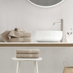500GSM Plush 6pc Towel Set, Beige color