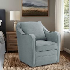 Brianne Upholstered Swivel Curved Armchair