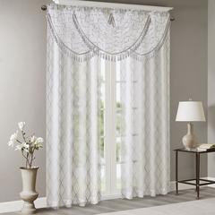 Diamond Sheer Embroidered Waterfall Valance