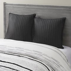 Camila Cotton Quilted Euro Sham, Black color