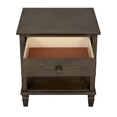 Victoria Bedside Table, Antique Brown color