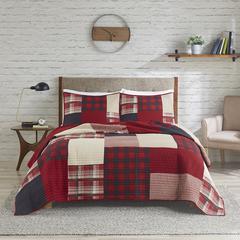 Sunset Oversized Cotton Quilt Mini Set, Red color