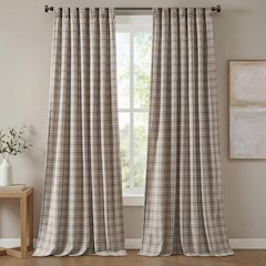 Anaheim Plaid Rod Pocket and Back Tab Curtain Panel with Fleece Lining