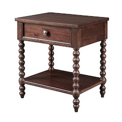 Brown Morocco Bedside Table with Storage for Bedroom and Night Use