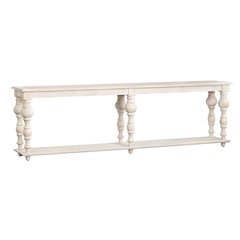 Textured Solid Bleached Wood Console_Sofa Table