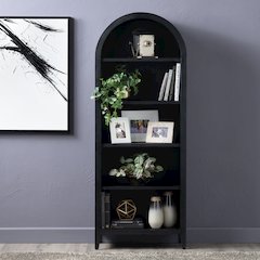 4 Shelf Black Bookcase_Etagere