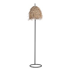 70.75"H Metal Floor Lamp With Rafia Shade
