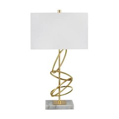 29.25" Contemporary Gold Metal Table Lamp with Interlocking Rings