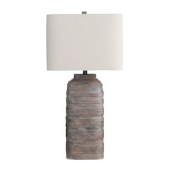 30.5" Coastal Multicolor Resin Table Lamp with Textured Grey-Brown Finish