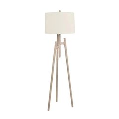 63" Traditional Natural Resin Floor Lamp with Triple Leg Design