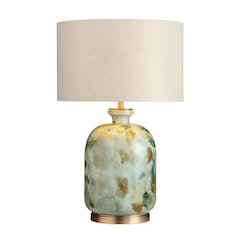 29" Transitional Multicolor Glass Table Lamp with Gold Accents