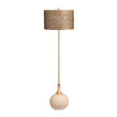 63" Transitional Gold Metal Floor Lamp with Woven Rattan Shade