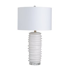 Set Of 2 White Ceramic Table Lamp With Shade