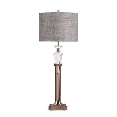 36"H Crystal & Metal Table Lamp With Shade
