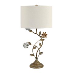 Set Of 2 Metal Bloom Table Lamp With Shade