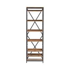 24.5X15X80.5 Metal & Wood Bookshelf