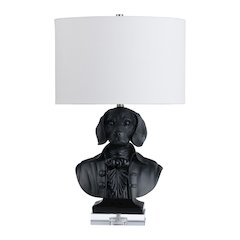 22.75"H Resin & Crystal Table Lamp With Linen Shade
