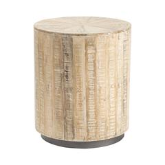 Crestview Collection Turner Round End Table, Light Brown, Wood