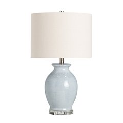Set Of 2 Ceramic & Crystal Base Table Lamp With Linen Shade