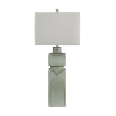 34"H Ceramic Table Lamp With Linen Shade