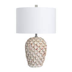 Ceramic Table Lamp With Glazed Finish And Shade