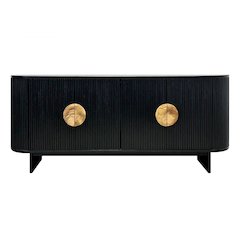 82" Black 4-Door Media Credenza