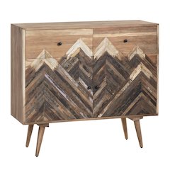 41" Brown Distressed Wood Grain 2-Door Media Cabinet