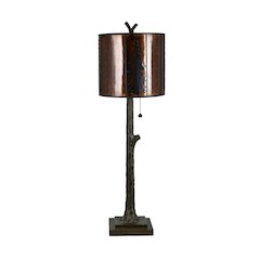 Set Of 2 Resin Buffet Lamp With Mica Shade