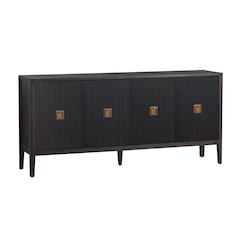 74" Dark Brown 4-Door Media Credenza