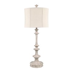 Set Of 2 Resin Table Lamp With Linen Shade