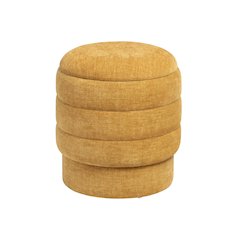 Yellow Spice Round Ottoman W/ Storage
