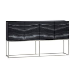 68" Reverse Painted Glass 4-Door Media Credenza