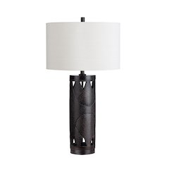 Set Of 2 Metal & Resin Table Lamp With Nightlight And Linen Shade