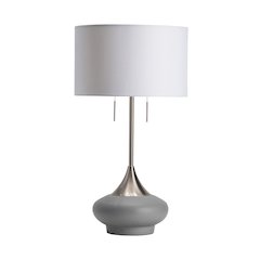 32.25"H Metal & Concrete Table Lamp With Linen Shade