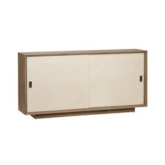 64.5" Natural Brown 2 Sliding Door Media Credenza