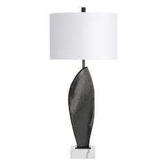 33.5"H Resin + Marble Table Lamp