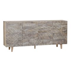 79" Solid Wood 4-Door Media Credenza